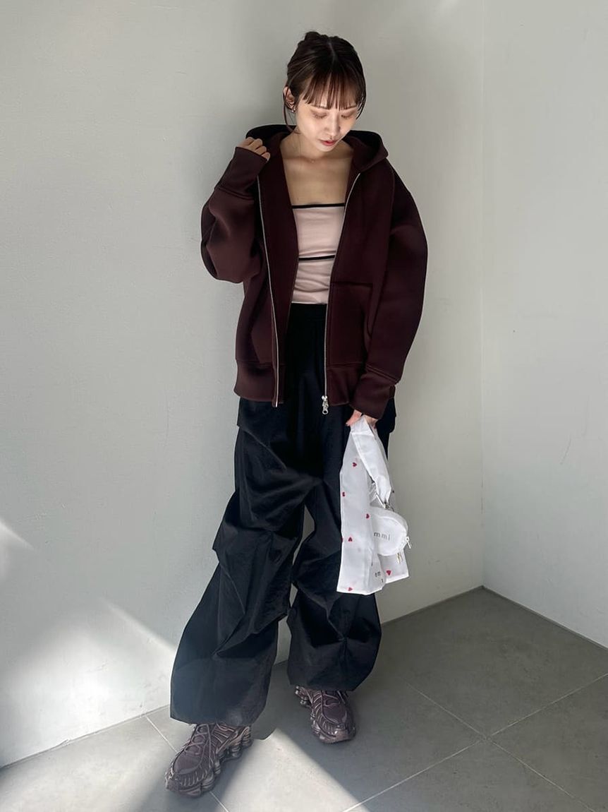 emmi atelier「ダンボールジップアップフーディー」|パーカー|