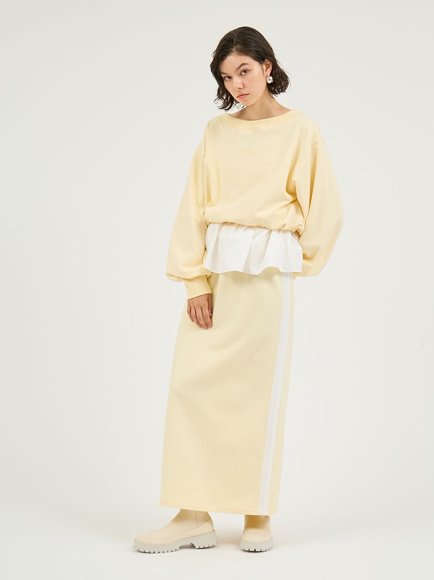 emmi atelier「布帛ドッキング裏毛セットアップ」|ワンピース|