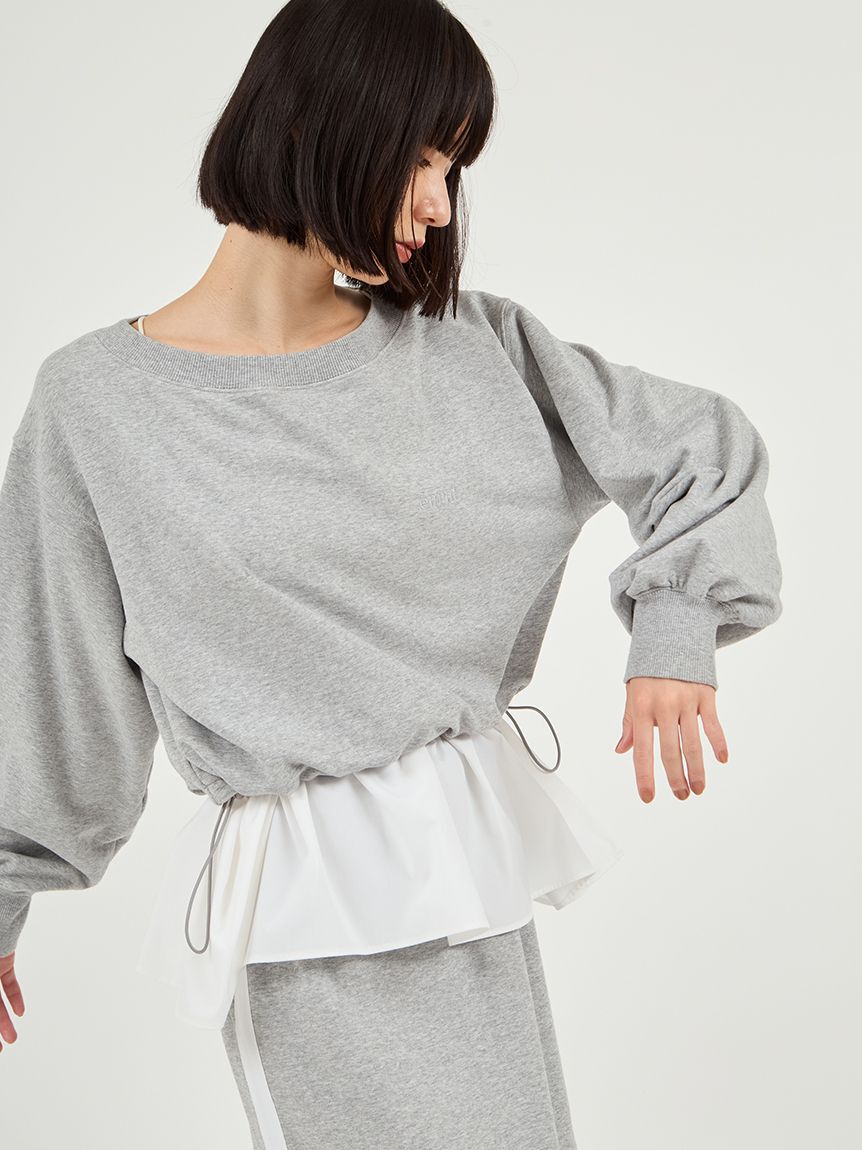 emmi atelier「布帛ドッキング裏毛セットアップ」|ワンピース|