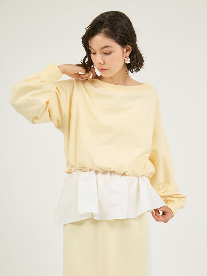 emmi atelier「布帛ドッキング裏毛セットアップ」|ワンピース|