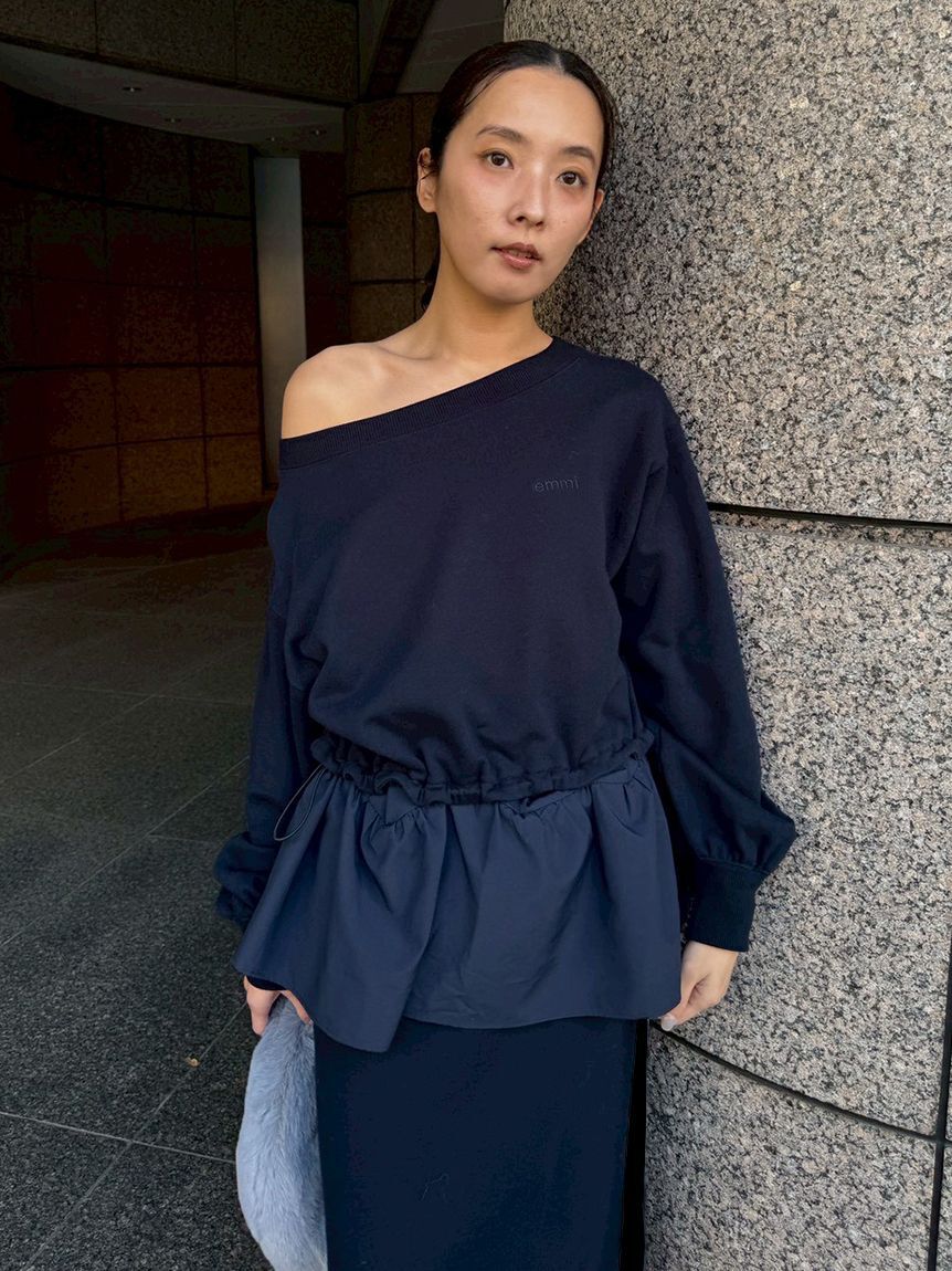 emmi atelier「布帛ドッキング裏毛セットアップ」|ワンピース|