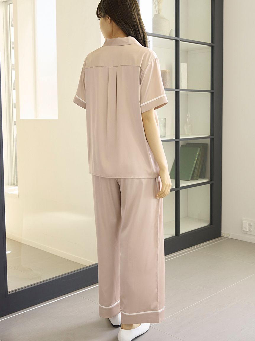 gelato pique「接触冷感サテンラインシャツ」|ルームウェア|