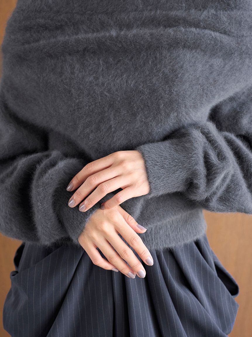 HIGH QUALITY/カンヘウォン着用】フォックスカシミヤオフショルプル