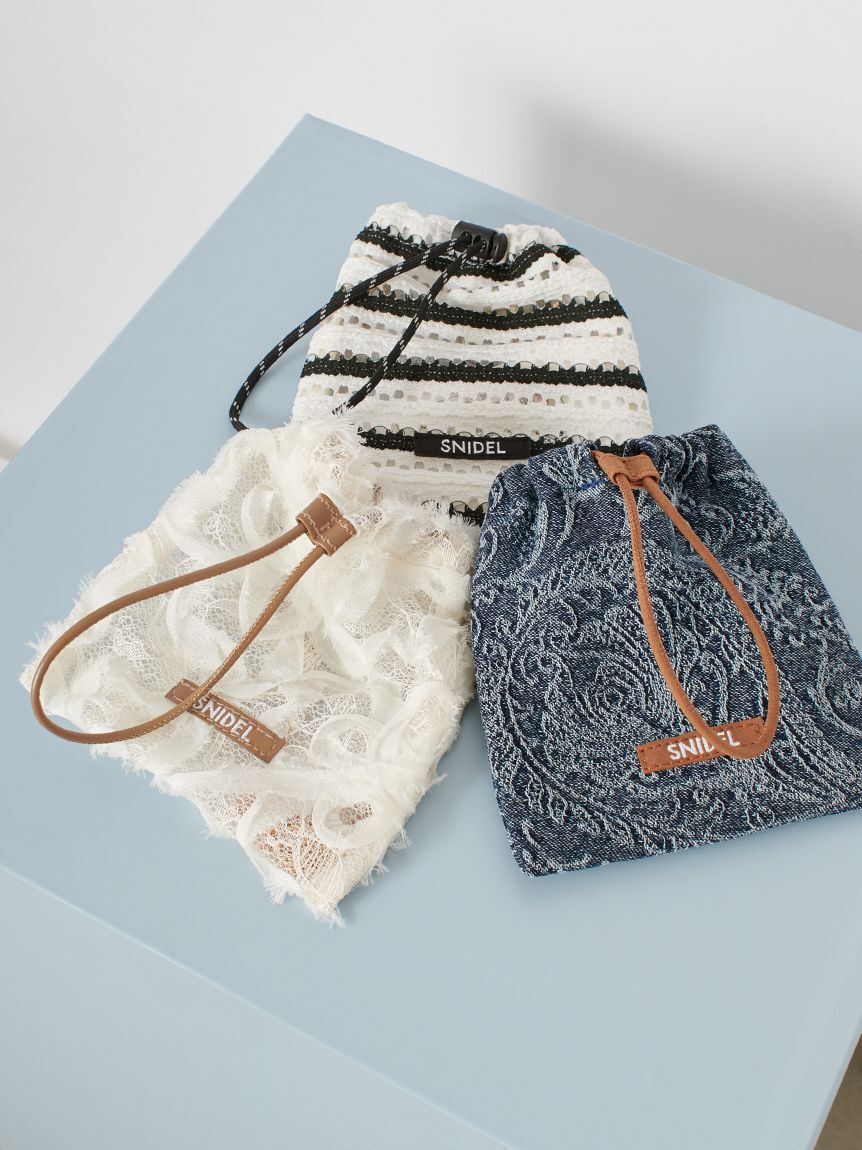 SNIDEL「ドロストリングミニバッグチャーム」|キーケース|