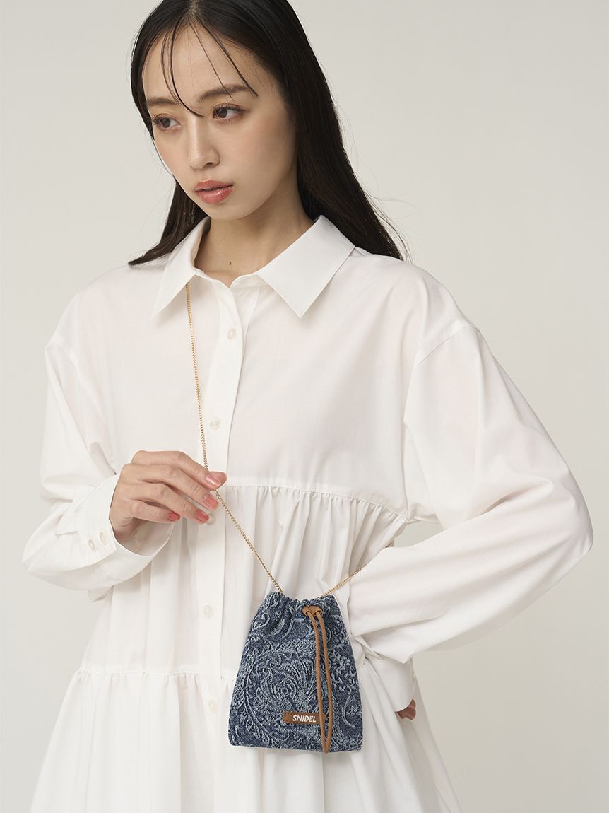 SNIDEL「ドロストリングミニバッグチャーム」|キーケース|