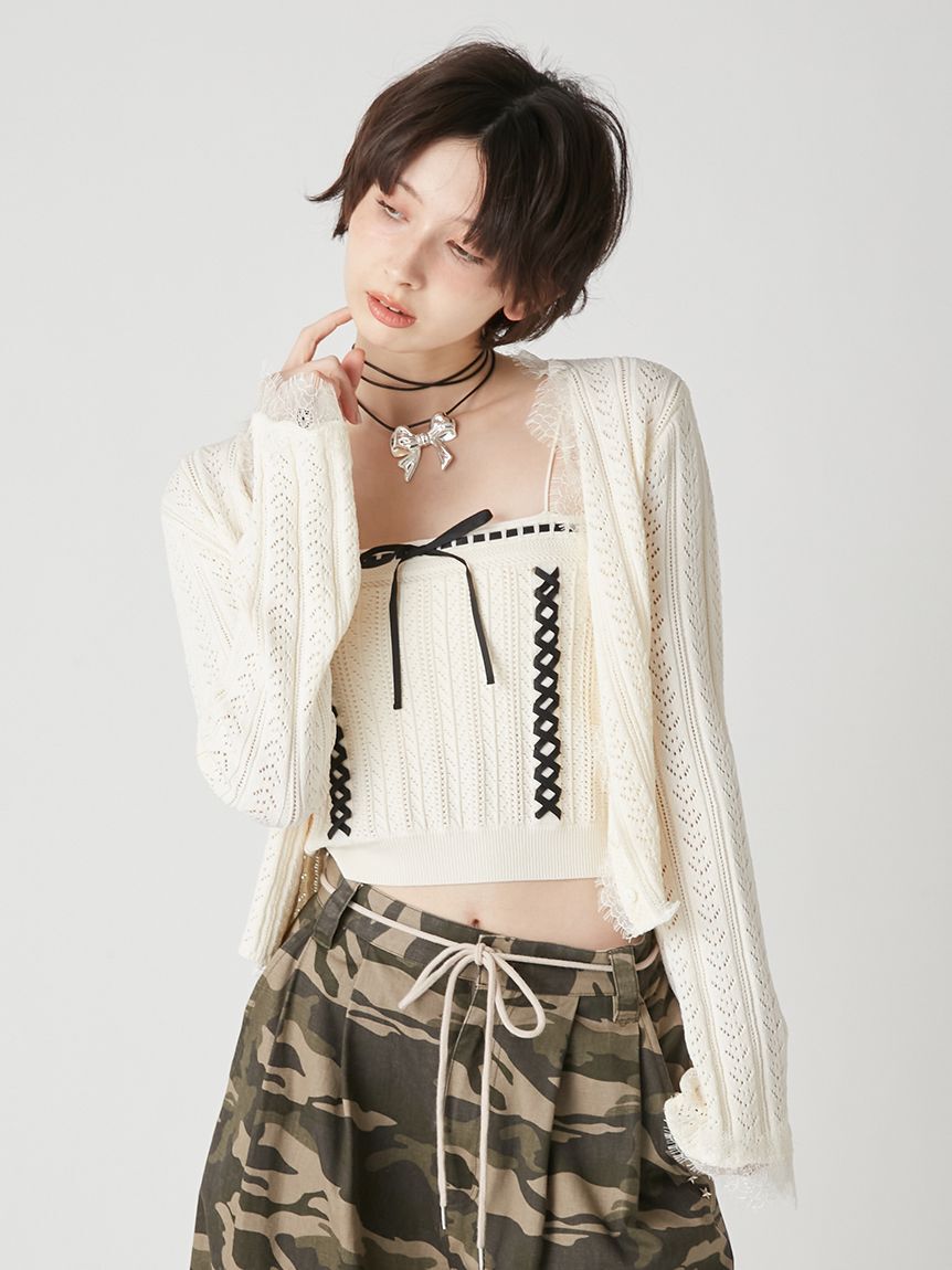 LILY BROWN「レースアップアンサンブル」|ニット・セーター|