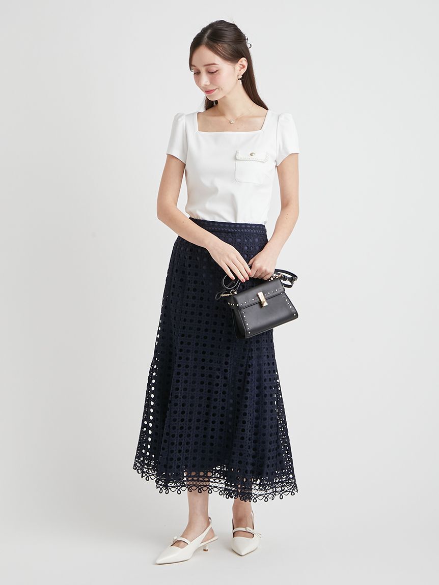 CELFORD「【セットアップ対応】ジオメトリックパターンレーススカート」|スカート|