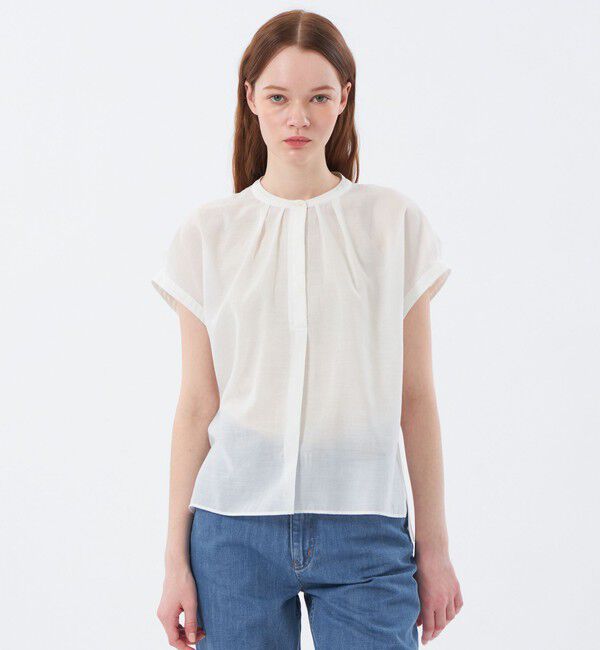 MACKINTOSH PHILOSOPHY「ドレープローンコンビブラウス」|Tシャツ・カットソー|オフホワイト