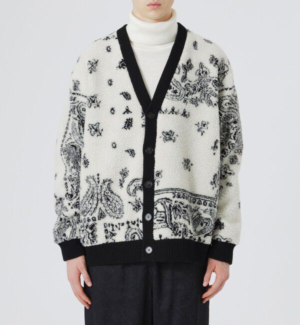  「【Safari12月号掲載】【UNISEX】ペイズリーボアコンビニットカーデ」|ニット・セーター|