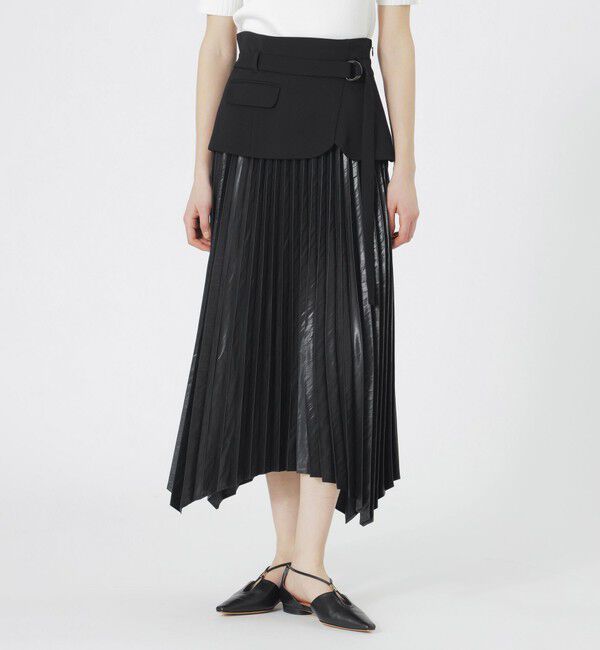  「カマーコンビプリーツスカート」|スカート|ブラック