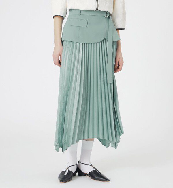  「カマーコンビプリーツスカート」|スカート|グリーン