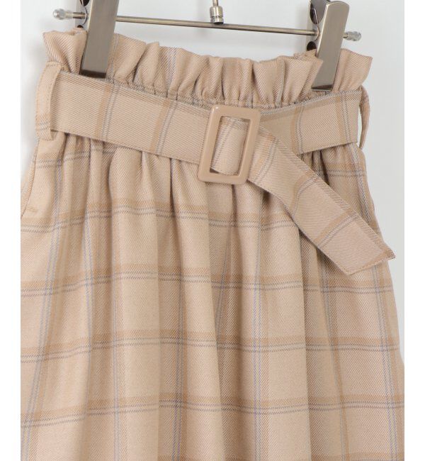 ikka kids「【キッズ】チェックベルト付きフレアスカート（100~160cm）」|スカート|