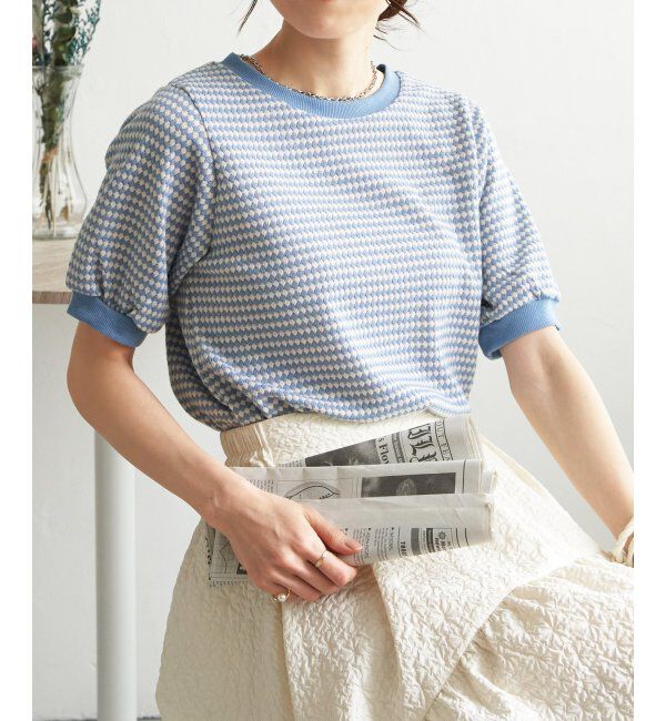 ikka「【雑誌 InRed 6月号掲載】ハニカム柄ジャガードカットソー」|Tシャツ・カットソー|