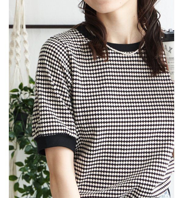 ikka「【雑誌 InRed 6月号掲載】ハニカム柄ジャガードカットソー」|Tシャツ・カットソー|