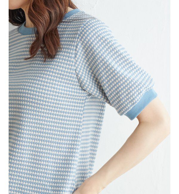 ikka「【雑誌 InRed 6月号掲載】ハニカム柄ジャガードカットソー」|Tシャツ・カットソー|