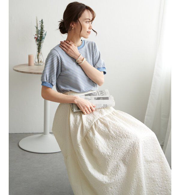 ikka「【雑誌 InRed 6月号掲載】ハニカム柄ジャガードカットソー」|Tシャツ・カットソー|