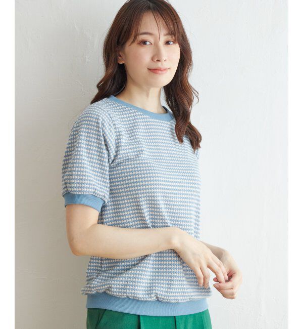 ikka「【雑誌 InRed 6月号掲載】ハニカム柄ジャガードカットソー」|Tシャツ・カットソー|