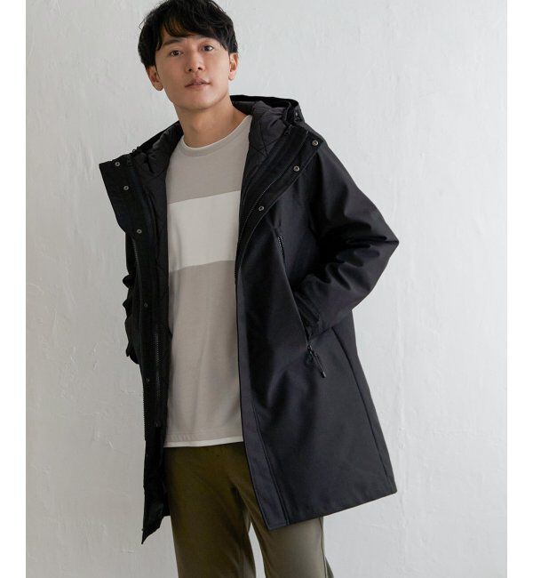 ikka「【撥水】sorona(R) 3WAYロングコート」|その他|ブラック