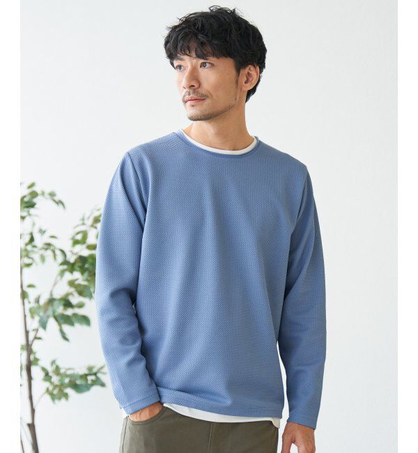 ikka「パイナップルレイヤードロンＴ」|Tシャツ・カットソー|ブルー