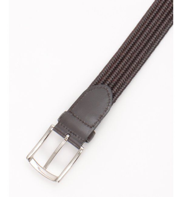 ikka「レザーストレッチメッシュベルト」|ダウンベスト・ベスト|