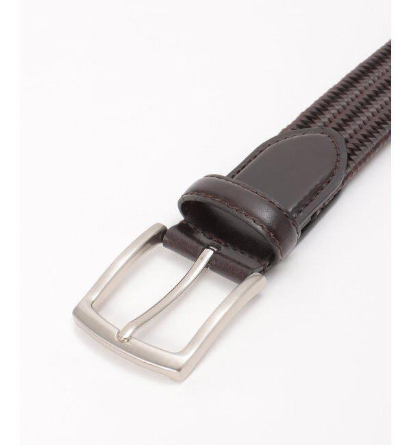 ikka「レザーストレッチメッシュベルト」|ダウンベスト・ベスト|