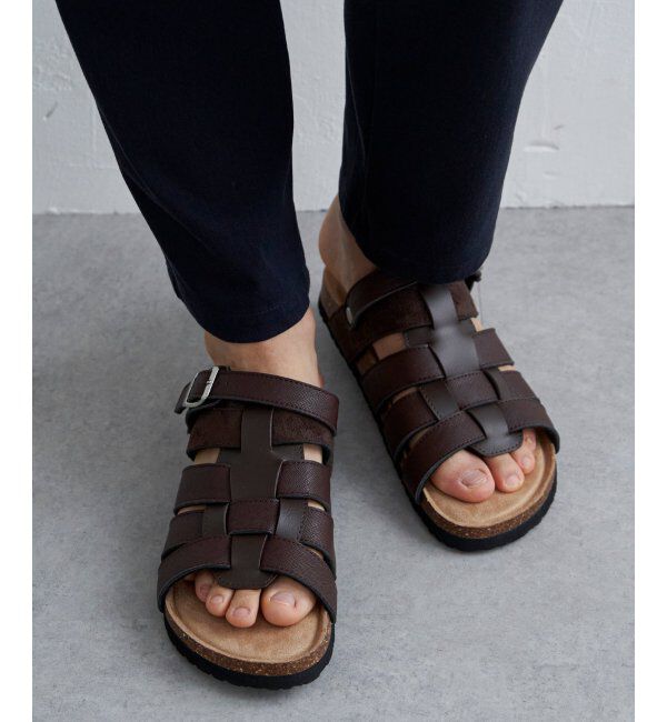 ikka「2WAY編み込みトングサンダル」|その他|ダークブラウン