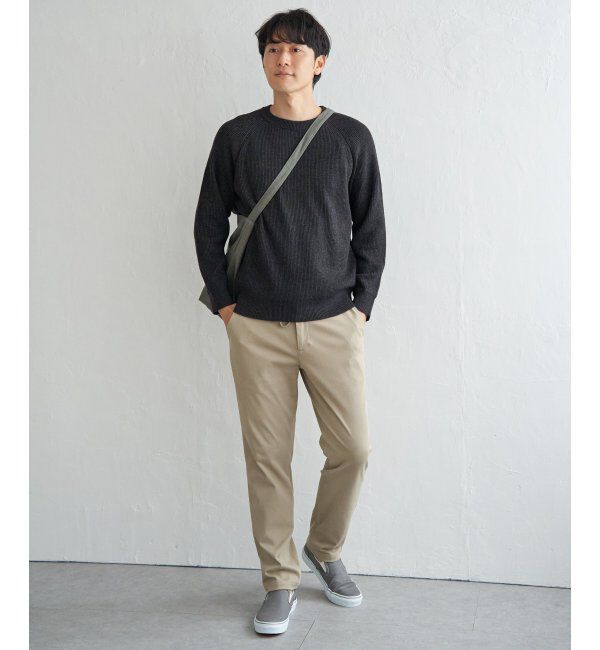 ikka「ウォッシャブル畦クルーネックニット」|プルオーバー|