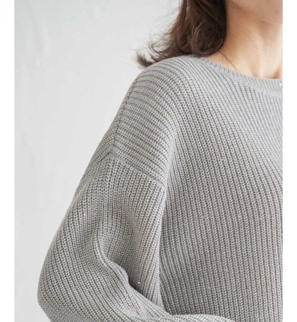 ikka「ラメスパンコールニットプルオーバー」|プルオーバー|