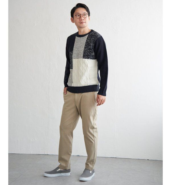 ikka「ブロックスメランジジャカードニット」|プルオーバー|