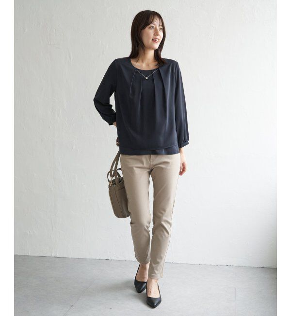 IKKA LOUNGE「ネックレス付き裾2段ブラウス」|シャツ・ブラウス|