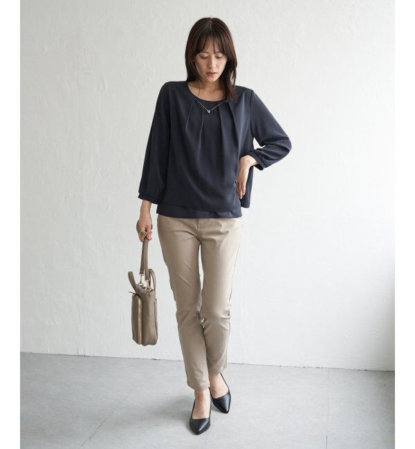IKKA LOUNGE「ネックレス付き裾2段ブラウス」|シャツ・ブラウス|