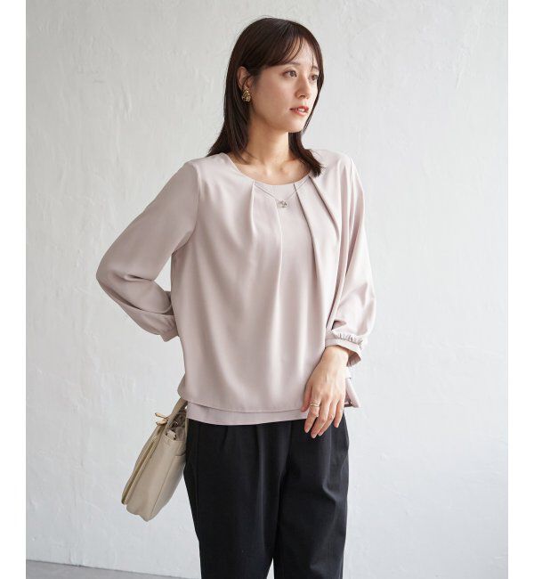 IKKA LOUNGE「ネックレス付き裾2段ブラウス」|シャツ・ブラウス|