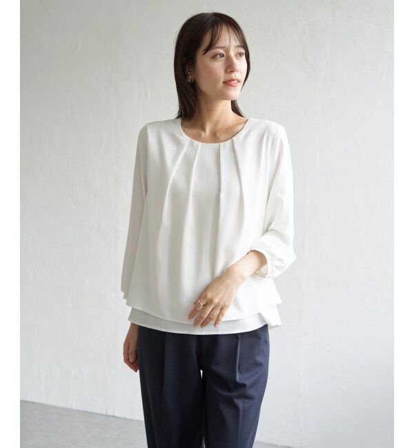 IKKA LOUNGE「ネックレス付き裾2段ブラウス」|シャツ・ブラウス|