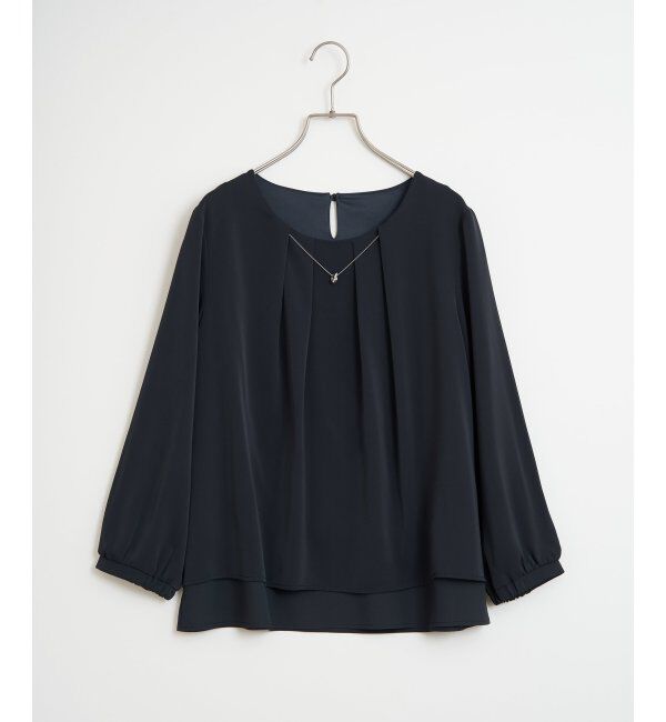 IKKA LOUNGE「ネックレス付き裾2段ブラウス」|シャツ・ブラウス|