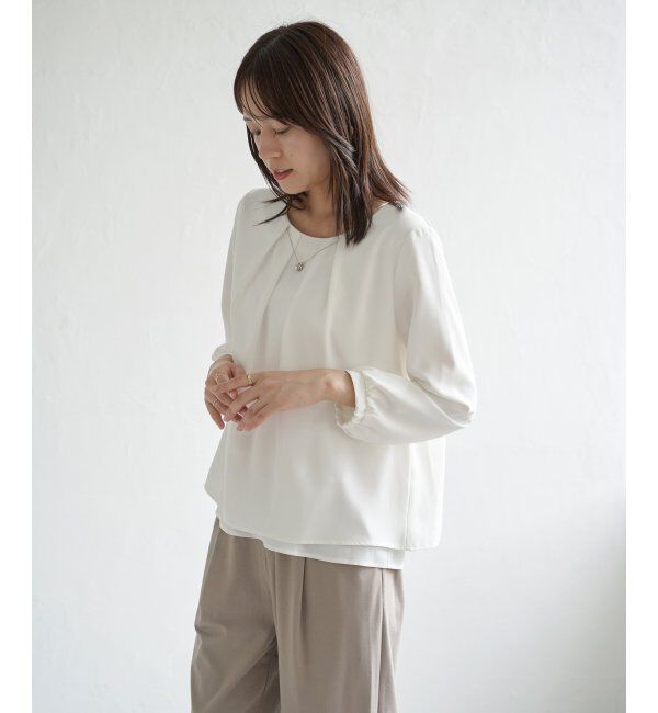 IKKA LOUNGE「ネックレス付き裾2段ブラウス」|シャツ・ブラウス|