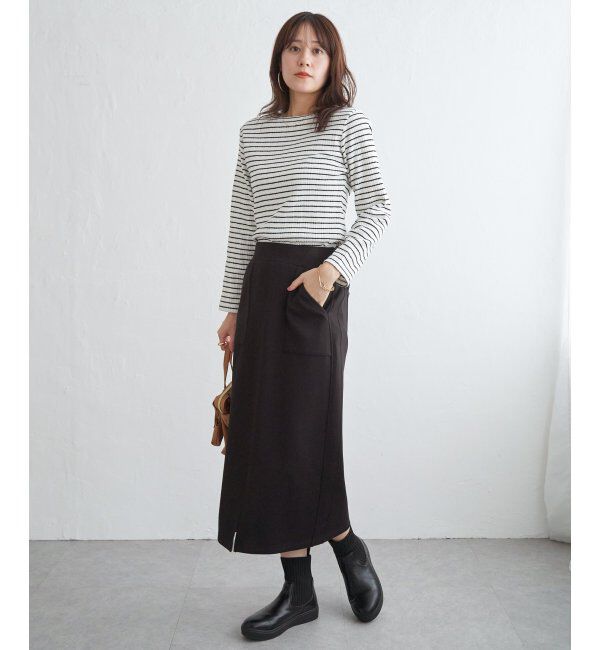 ikka「ストライプジャガードプルオーバー」|Tシャツ・カットソー|