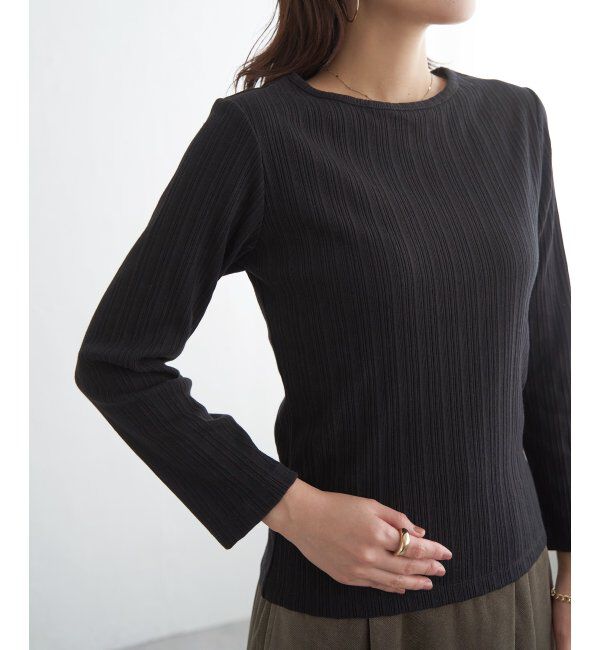 ikka「ストライプジャガードプルオーバー」|Tシャツ・カットソー|