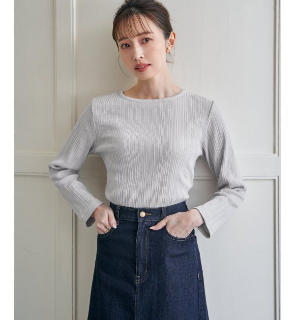 ikka「ストライプジャガードプルオーバー」|Tシャツ・カットソー|