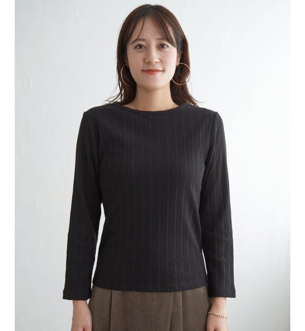 ikka「ストライプジャガードプルオーバー」|Tシャツ・カットソー|