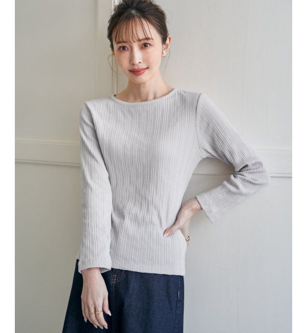 ikka「ストライプジャガードプルオーバー」|Tシャツ・カットソー|