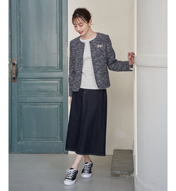 ikka「ストライプジャガードプルオーバー」|Tシャツ・カットソー|