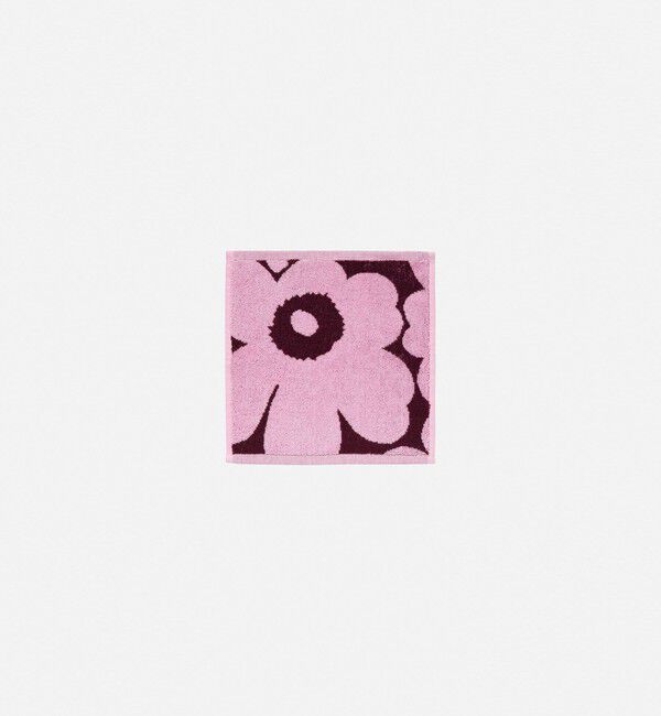 Marimekko「【日本限定】Unikko ミニタオル 26&times;26cm」|タオル|ピンク&times;ワインレッド
