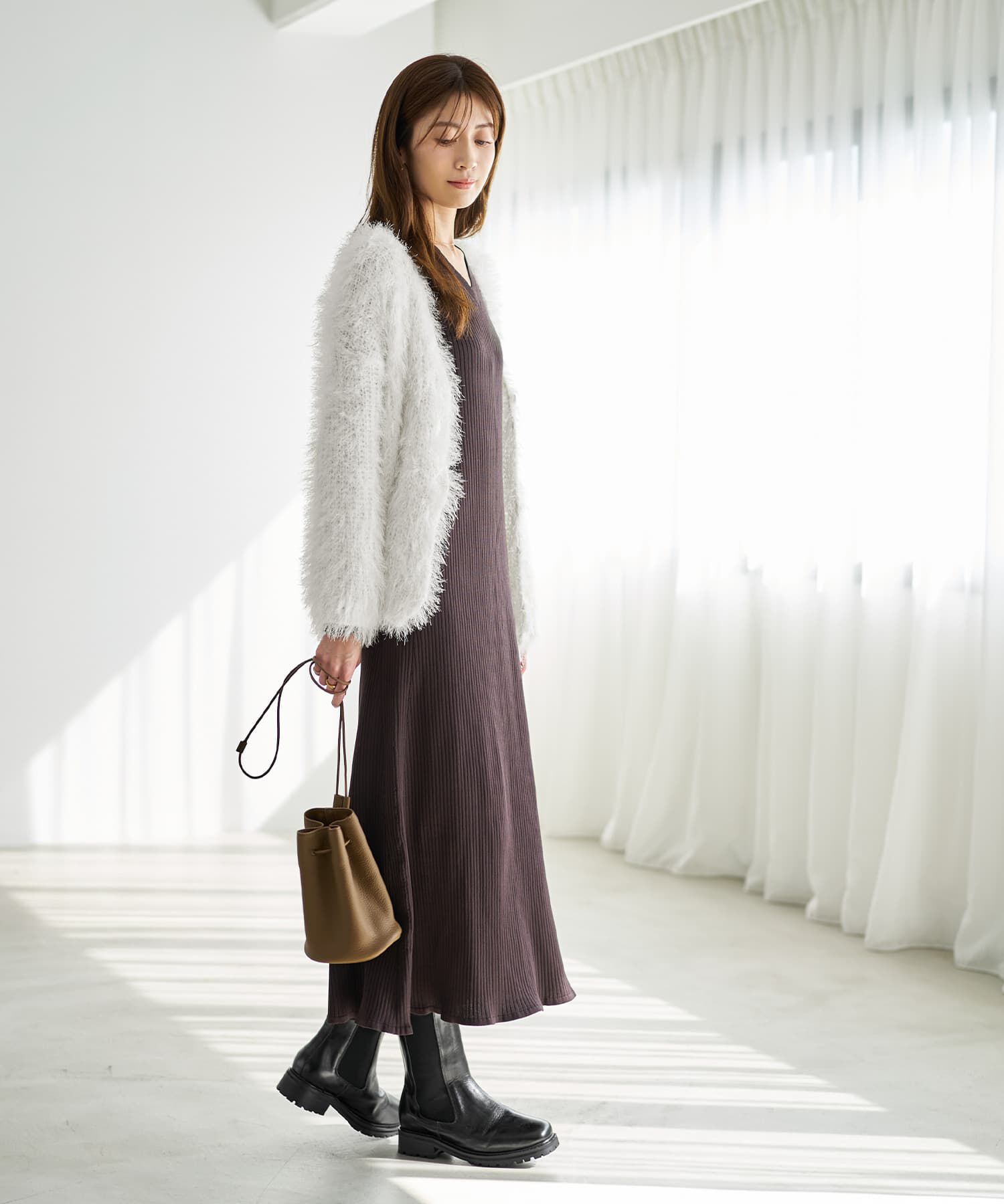 STYLE DELI「【LUXE】フェザーヤーンカーディガン」|ニット・セーター|