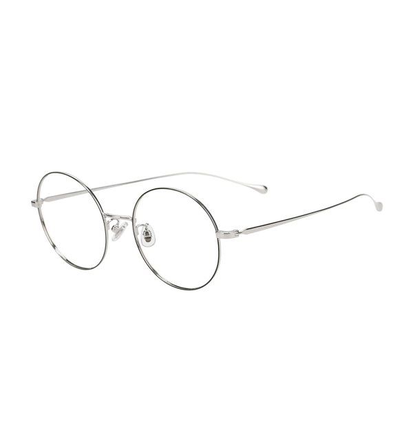  「ラウンド型 メガネ | 丸型メガネ チタン 軽量 メタルフレーム レディース 大人可愛い レンズ交換券付」|メガネ|