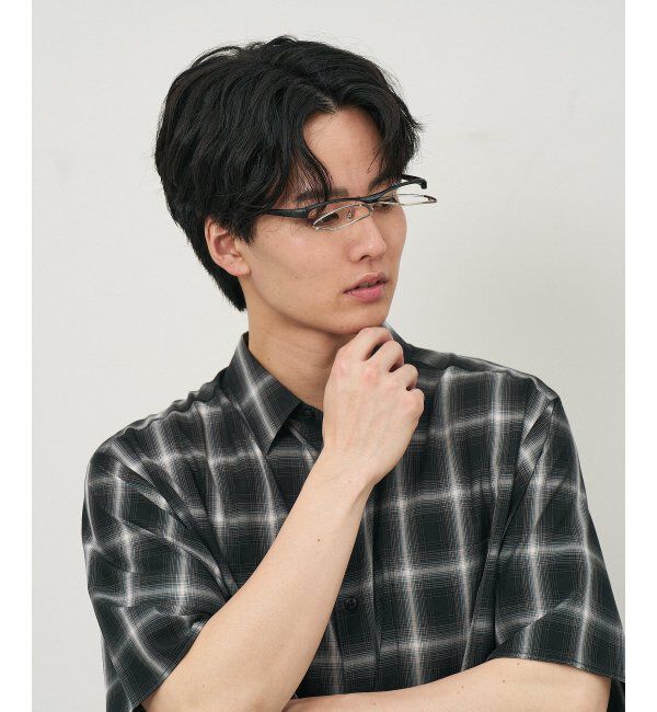  「ウェリントン型 メガネ(跳ね上げ式) ズレ落ち防止 伊達メガネ 度付きメガネ ｜FLIP UP  レンズ交換券付」|メガネ|