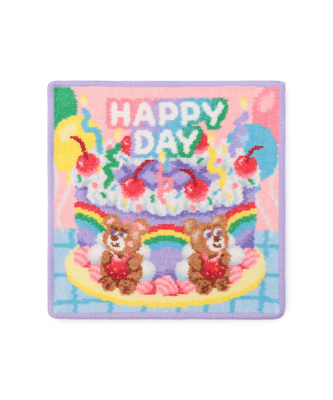 LOVERARY BY FEILER「ウェルカムハッピーデイ！　ハンカチ」|ハンカチ|ピンク&times;パープル