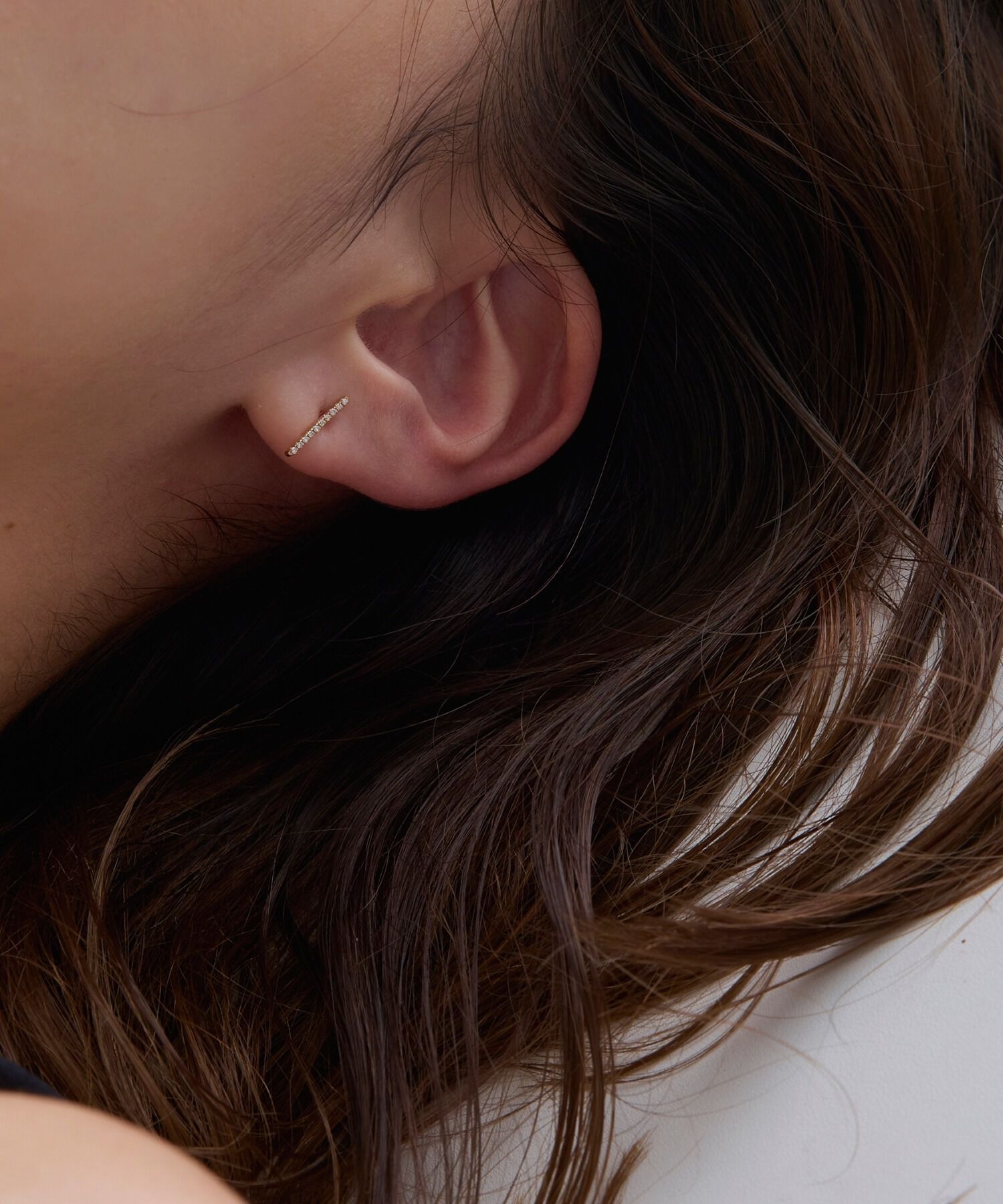 JUPITER「【K10】ダイヤモンドバーピアス」|ピアス|