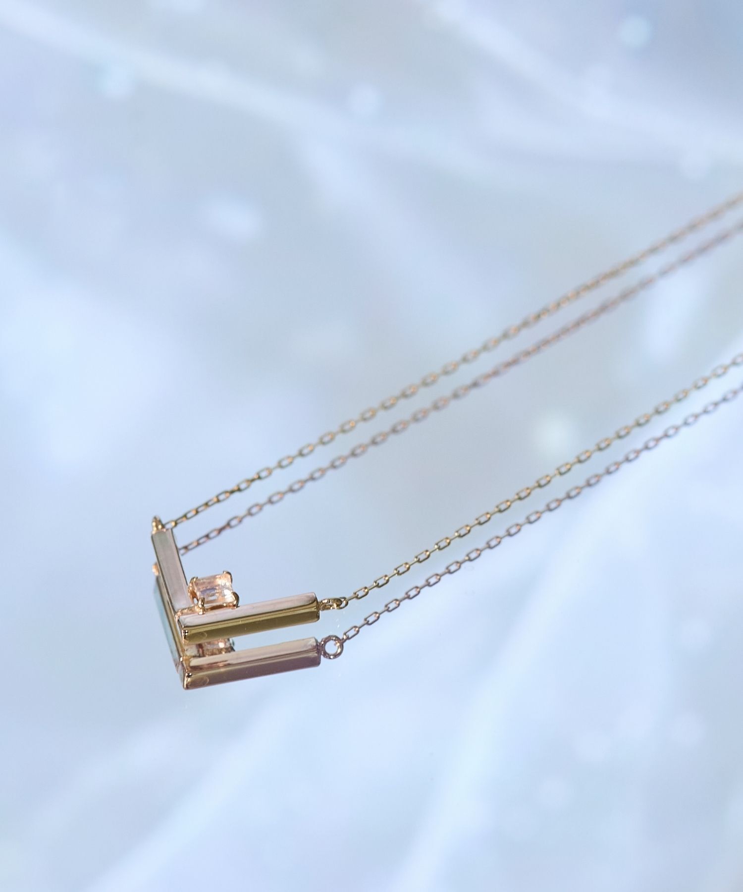 JUPITER「【K10】Vライン天然石ネックレス　ラブラドライト」|ネックレス|