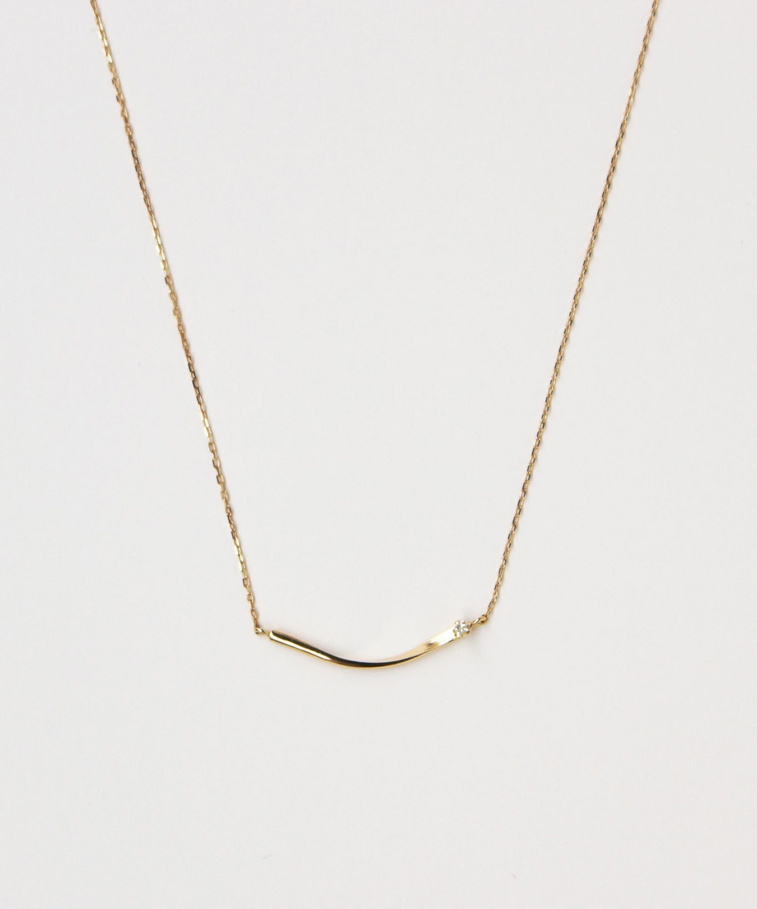 JUPITER「【K10】カーブラインダイヤモンドネックレス<全長約40㎝(調節した時の長さ37㎝)>」|ネックレス|