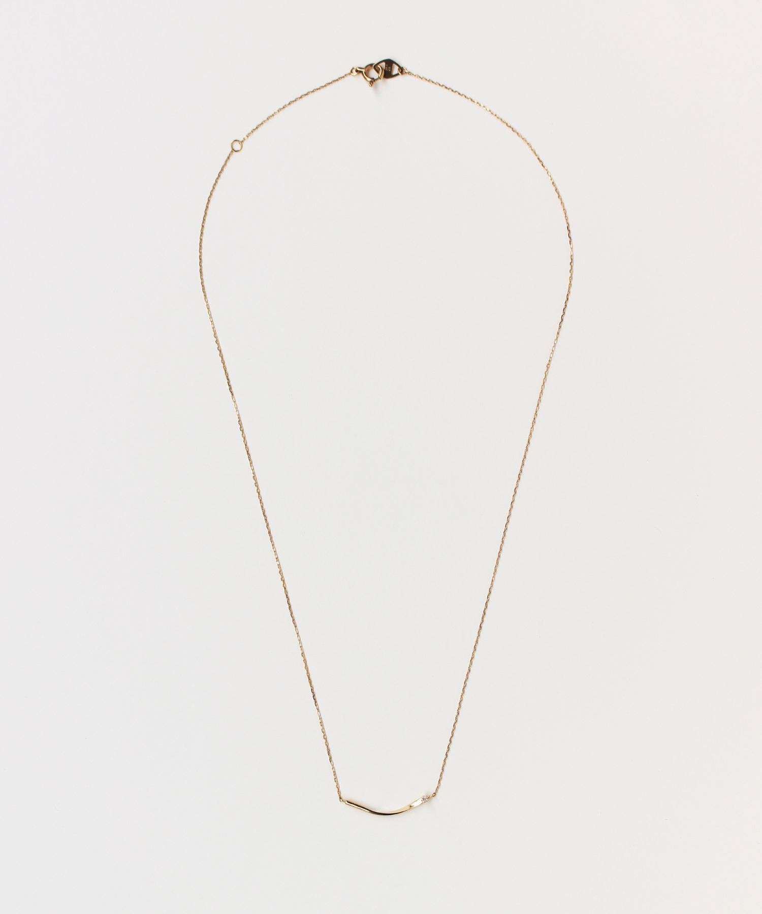 JUPITER「【K10】カーブラインダイヤモンドネックレス<全長約40㎝(調節した時の長さ37㎝)>」|ネックレス|